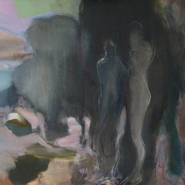 En attendant, huile sur toile, 114 x 146 cm