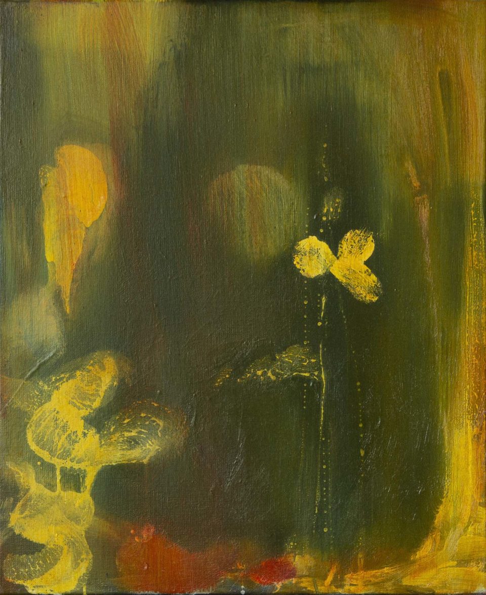 Fleur, huile sur toile, 46 x 38 cm