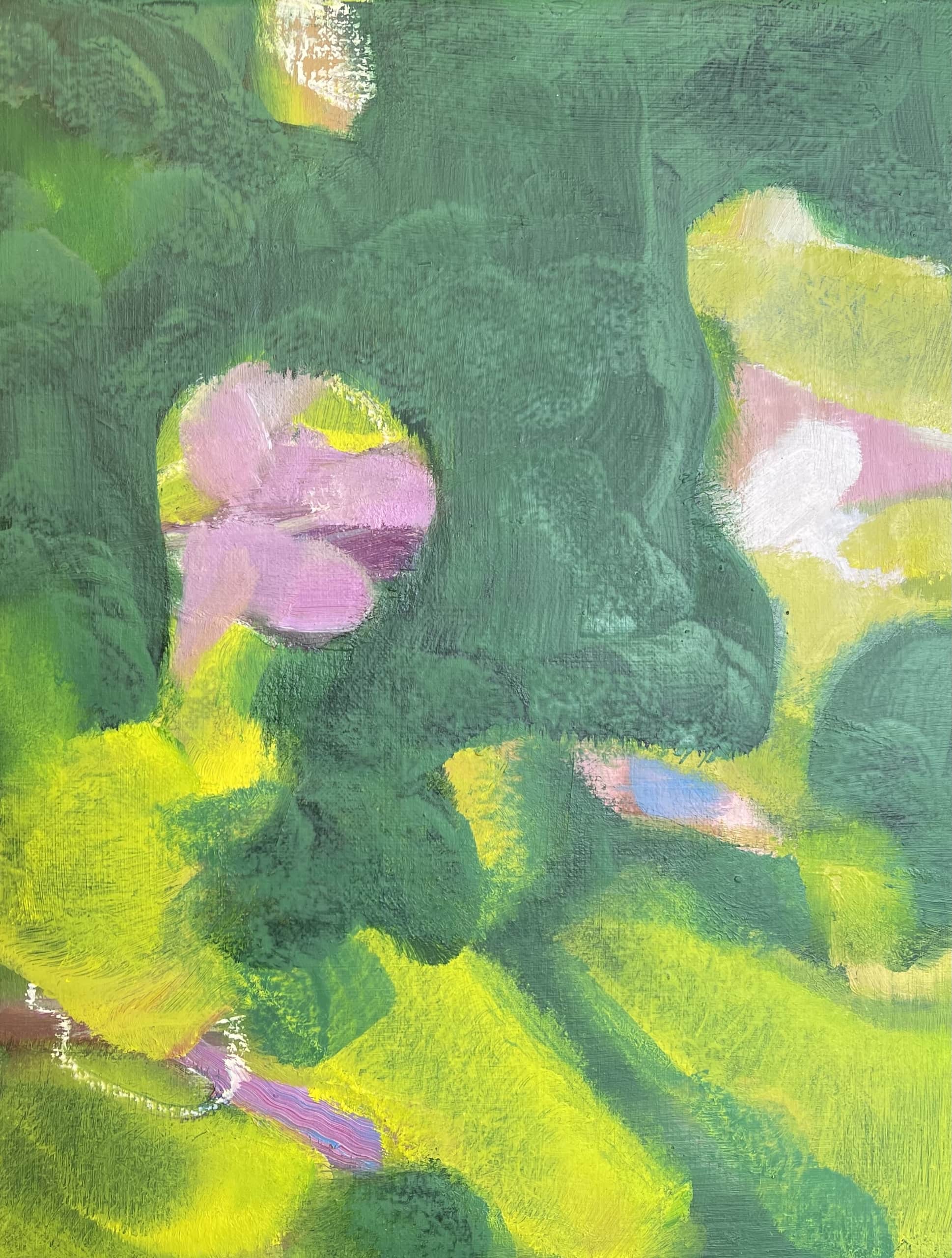 Jardin anglais, huile sur toile, 35x27 cm